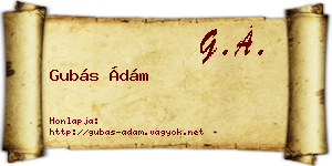 Gubás Ádám névjegykártya